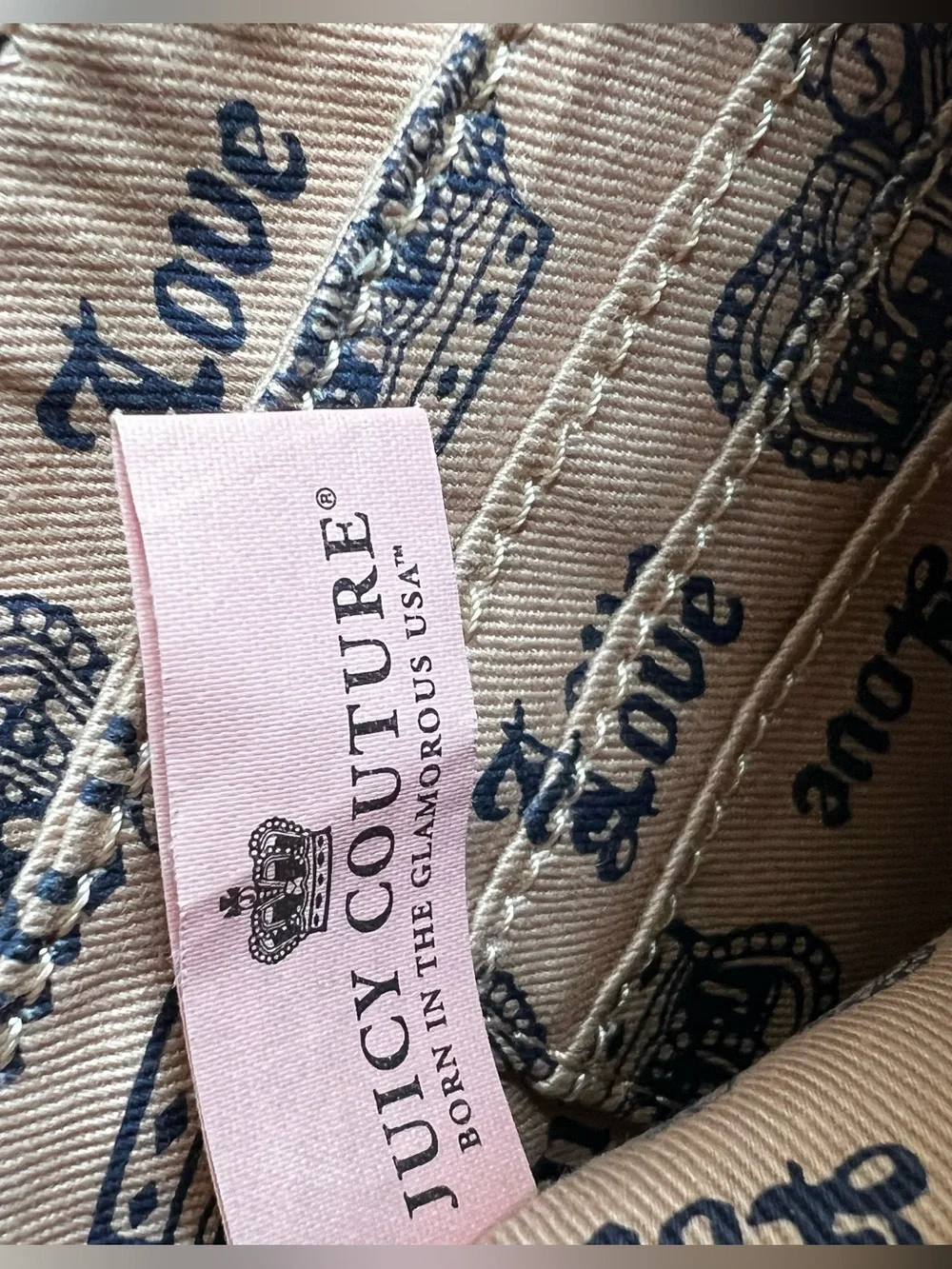 Juicy Couture Black Plaid Wristlet with Pink Embroidery